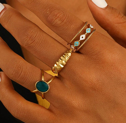 3pc Rome Stainless Steel Rings