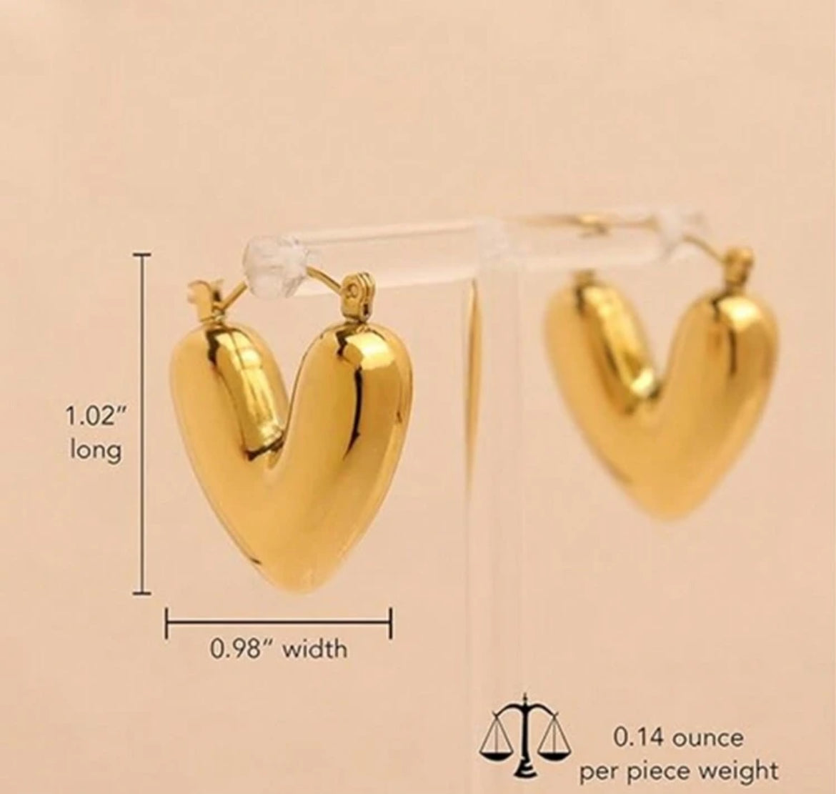 Bliss heart 18K gold plated earrings