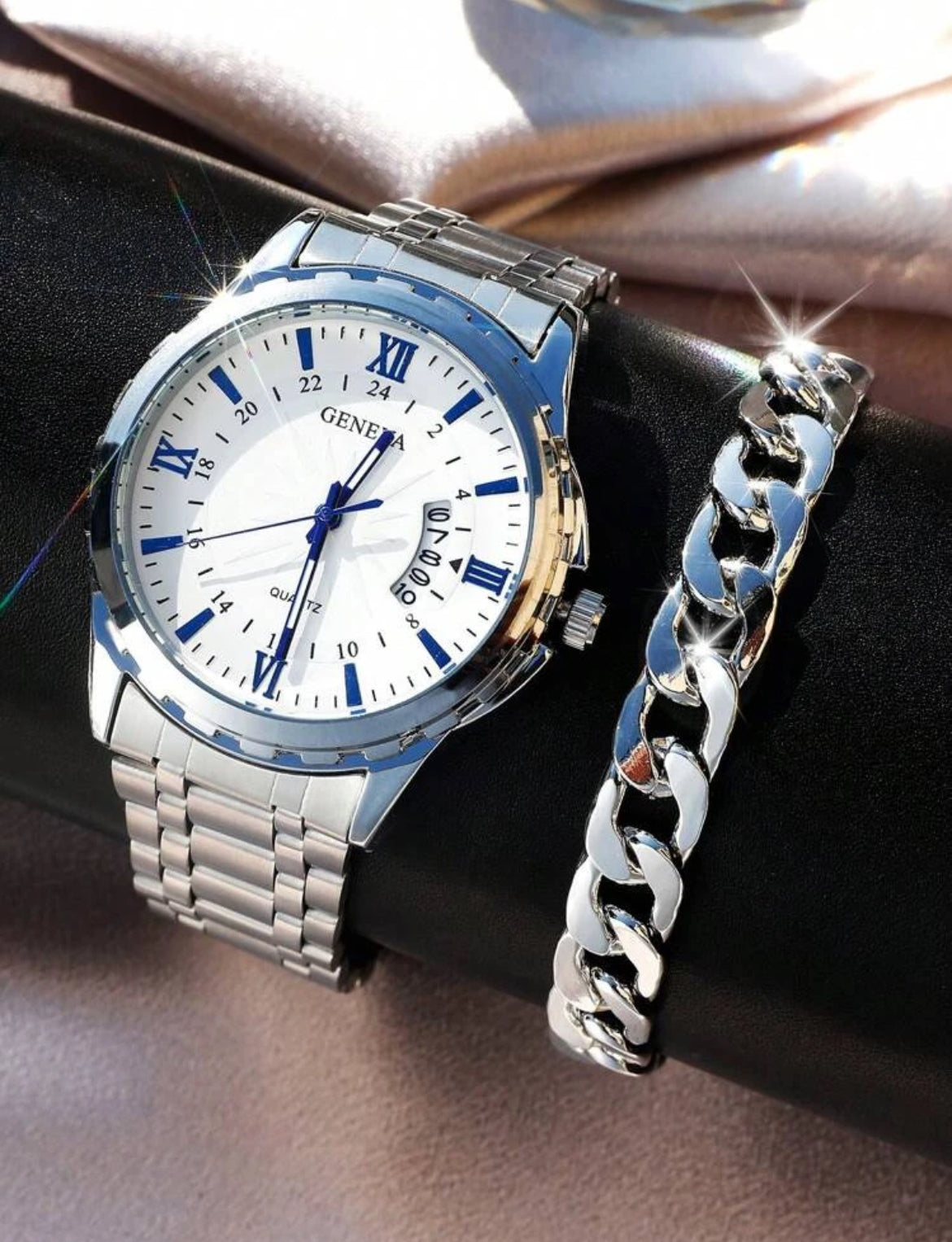 Epitome Men’s Stainless Steel Watch & Bracelet set