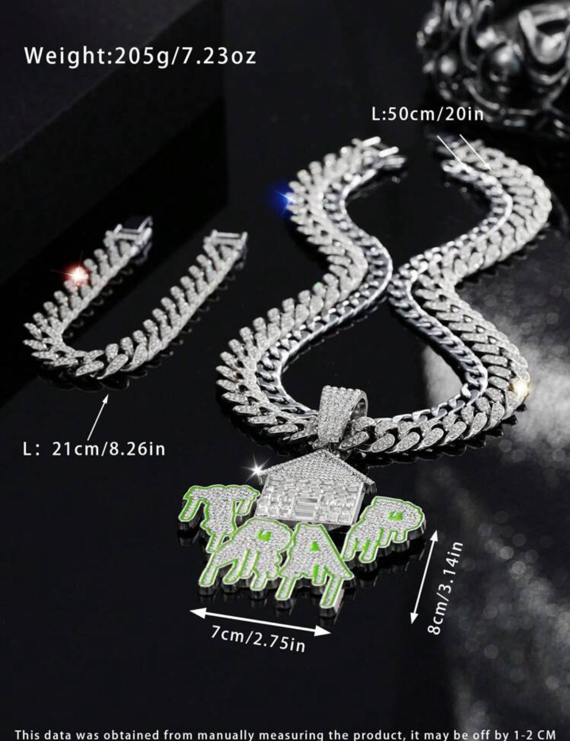 3pc Trap house icy jewelry set for men