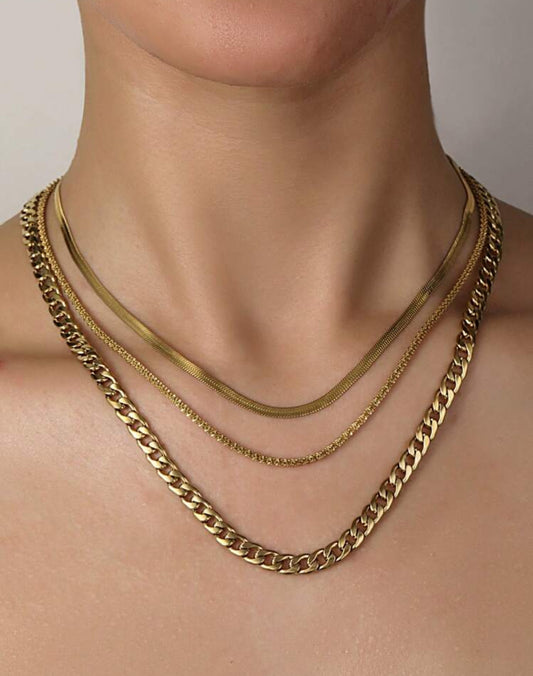 Munu 3pc stainless steel necklace set