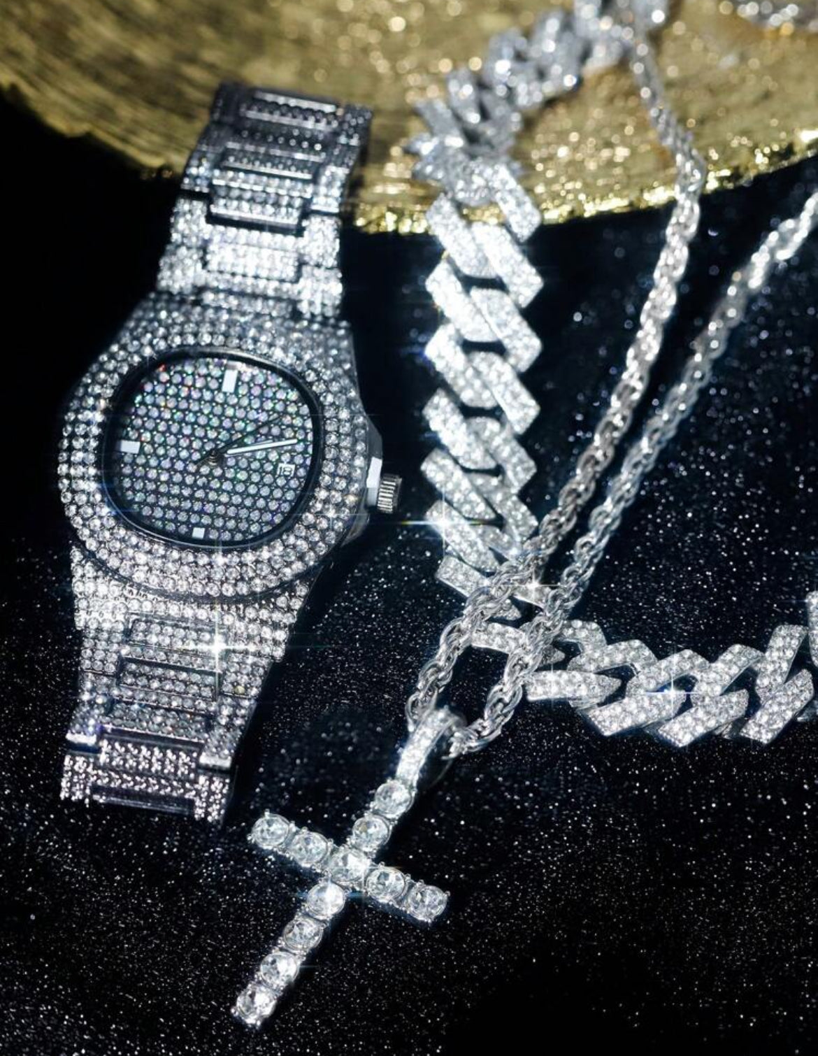 4pc Men’s Icy Chain Set