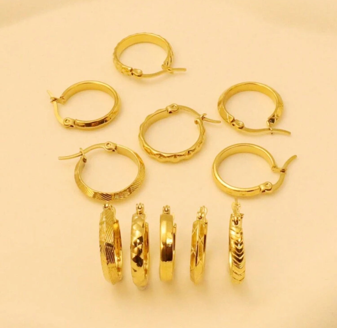 6pc Emi Gold earrings set