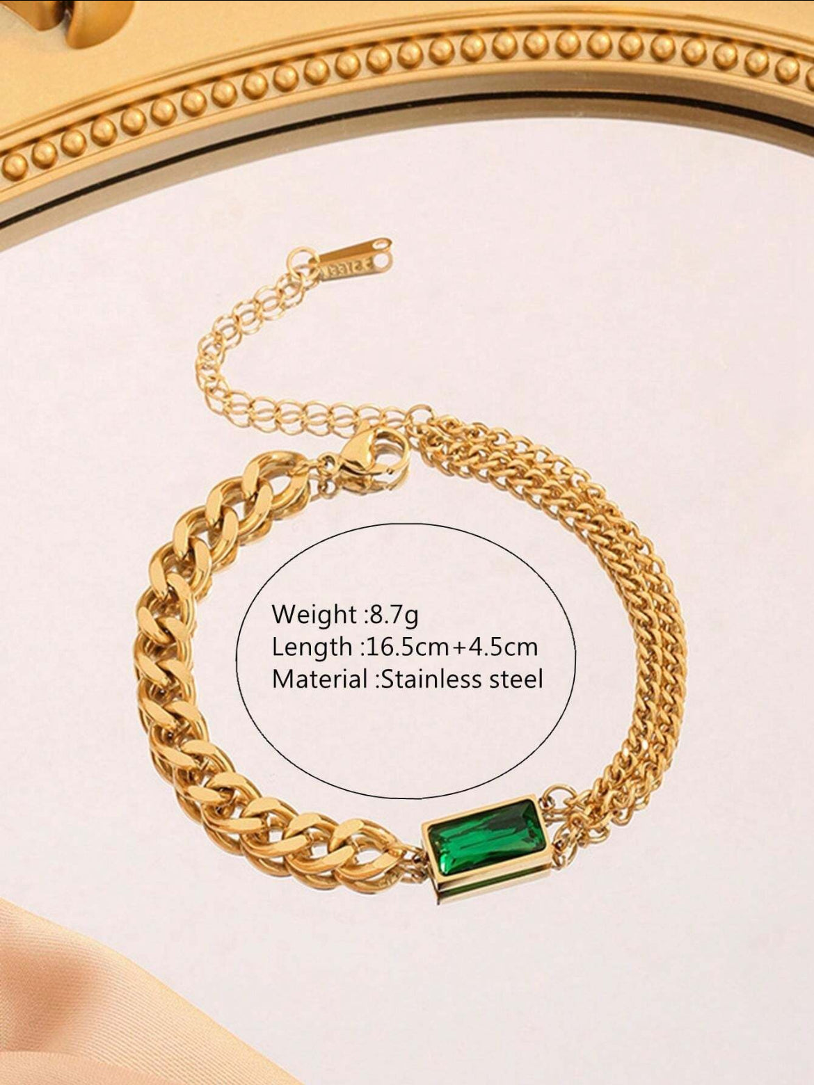 18K gold plated green grass set