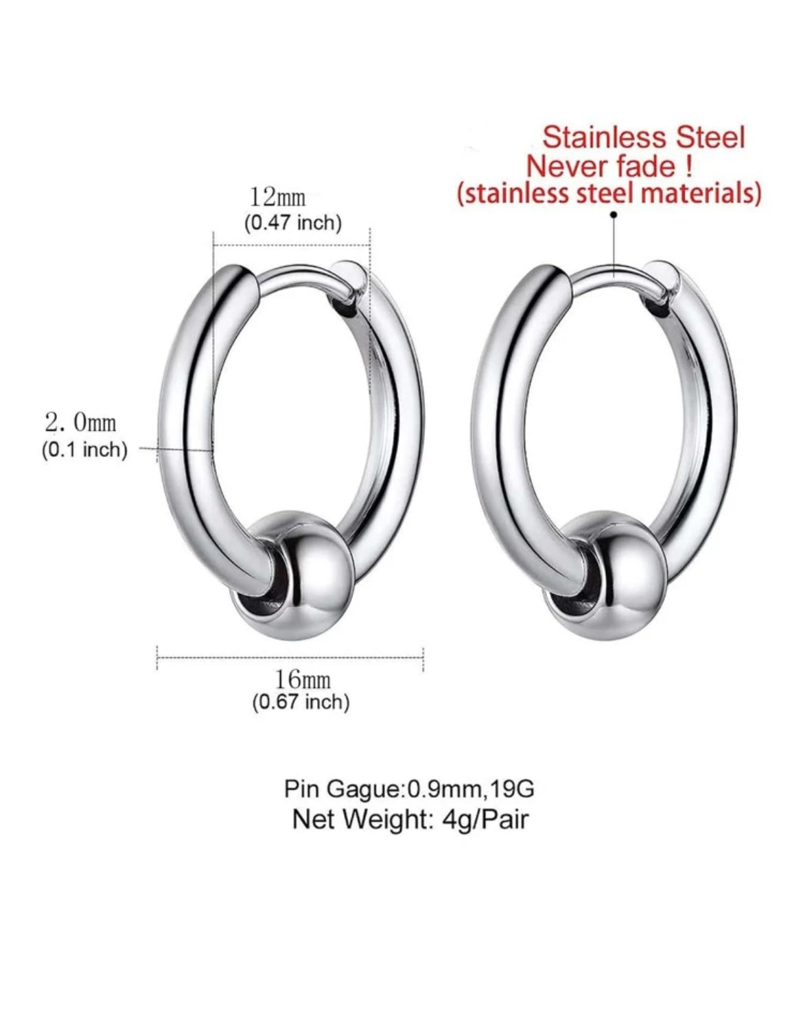 Unisex Huggie earrings