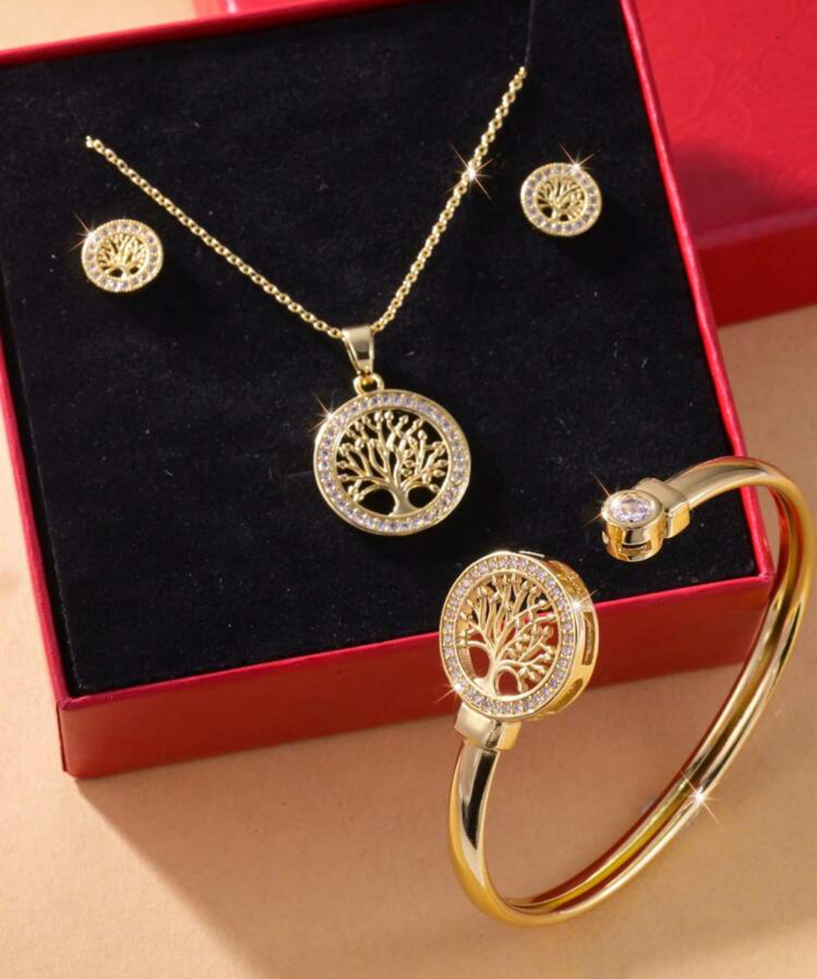 4pc Tree of life jewelry set