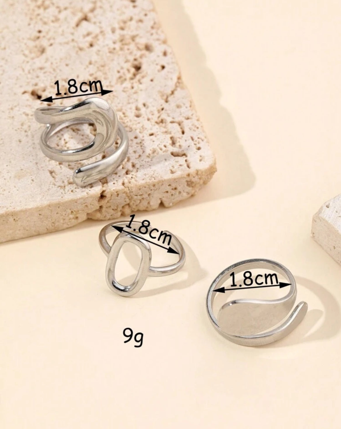 3pc Monaco Ring Set