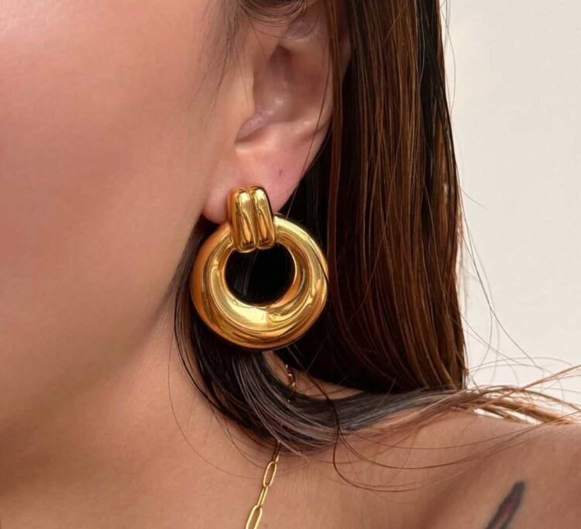 Ariel 18K gold plated statement earrings