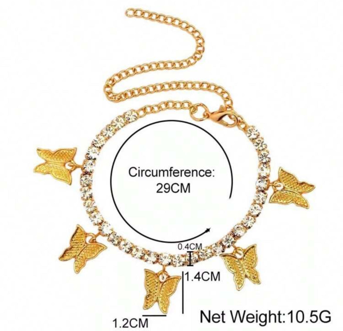 Icy Butterfly Anklet