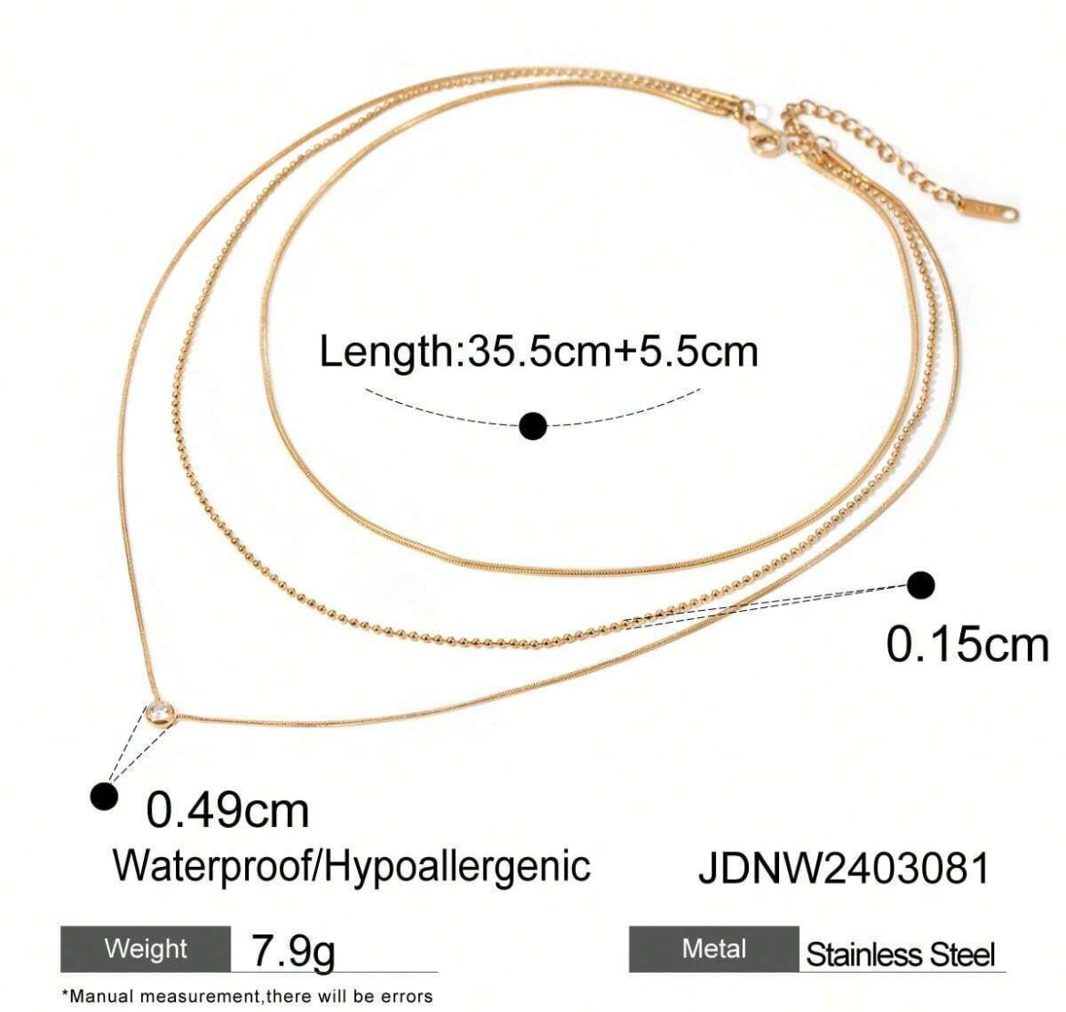 Lisa 18K gold plated layered necklace