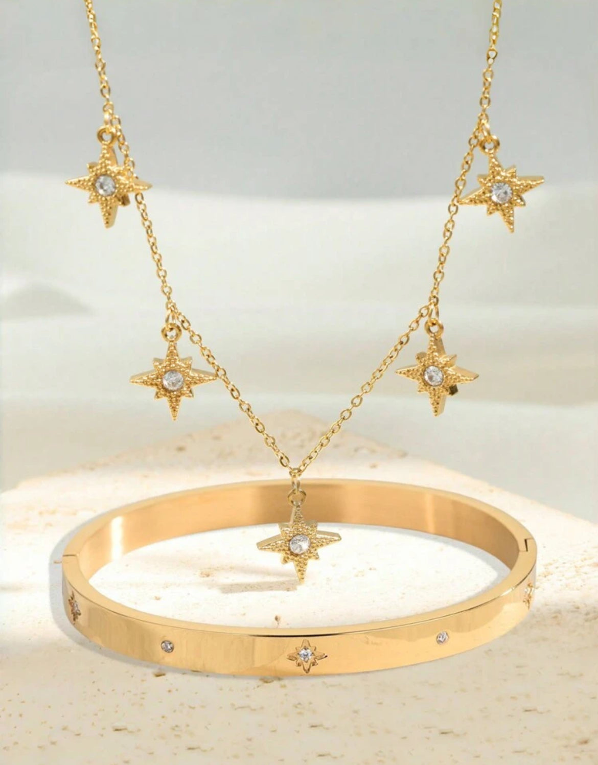 2pc Star Bracelet & Necklace Set
