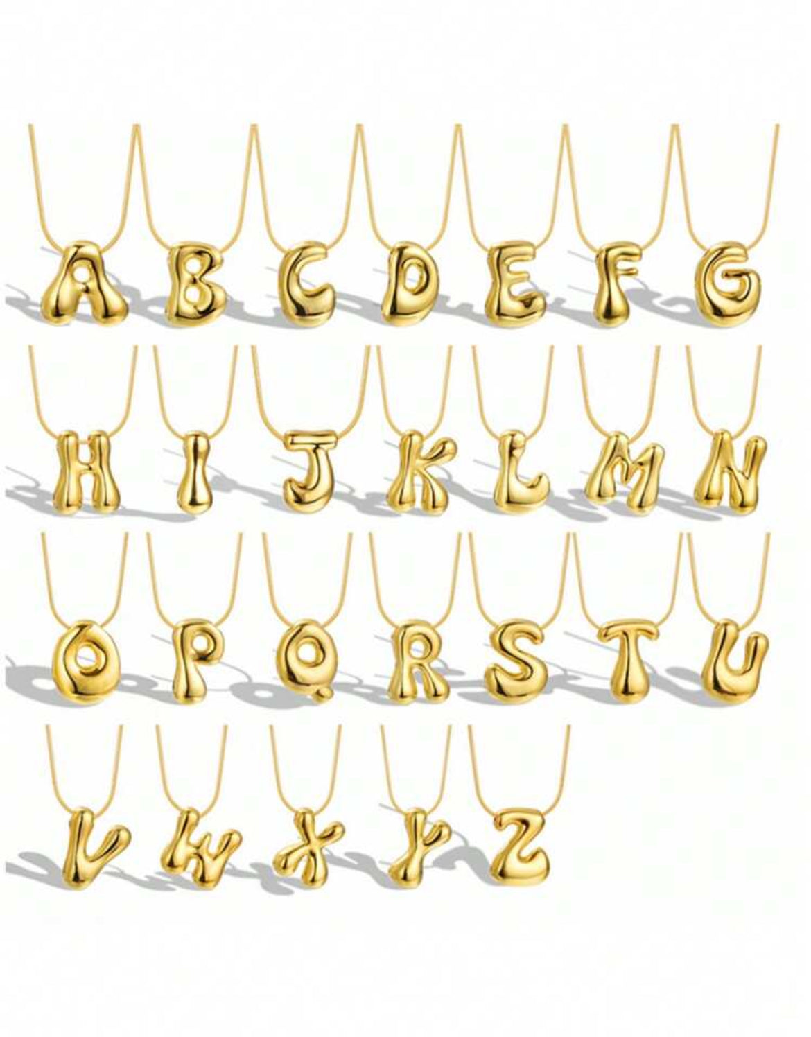 Glossy initial pendant necklace