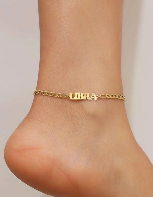 18K gold plated zodiac anklet