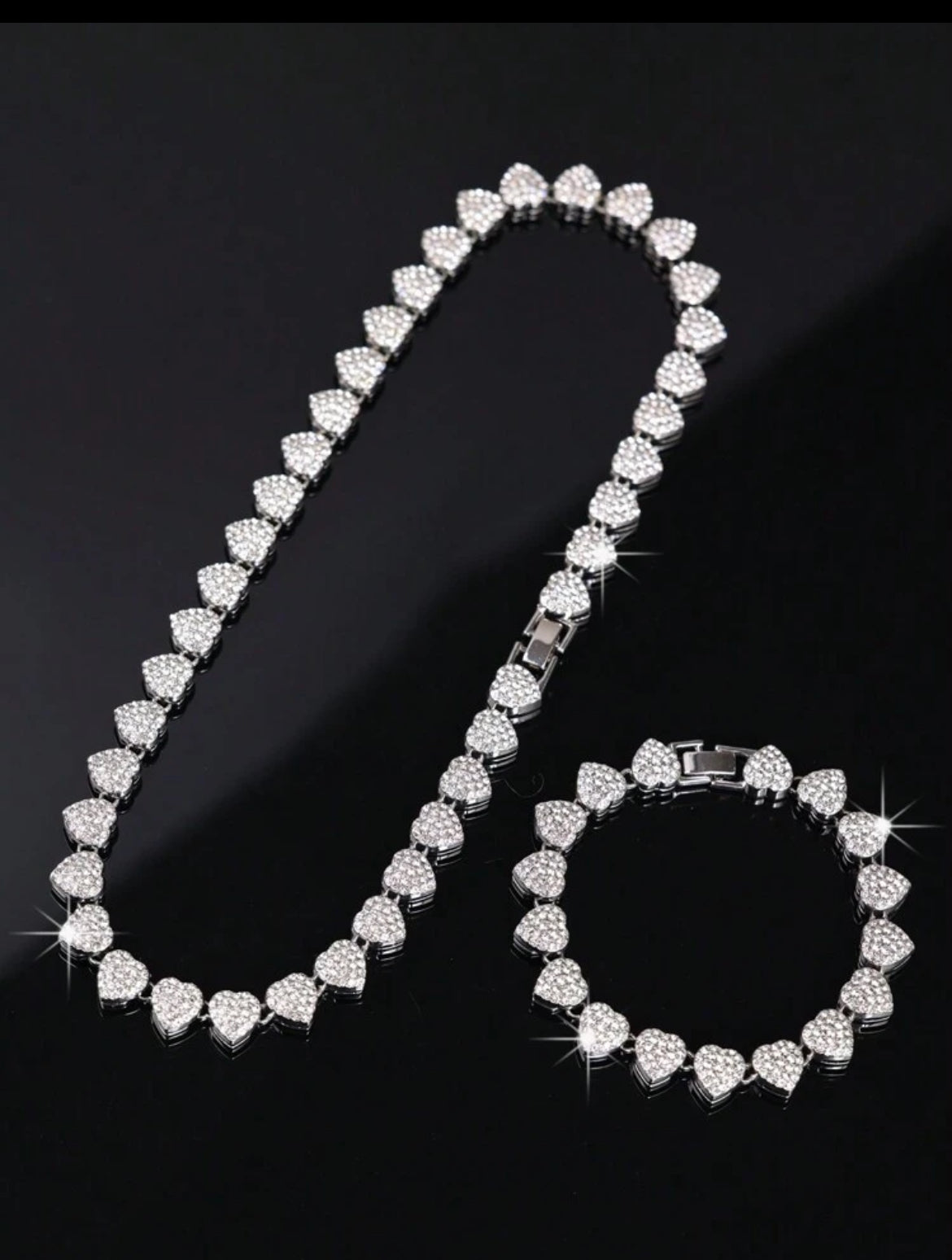 Dazzling Heart necklace & bracelet set