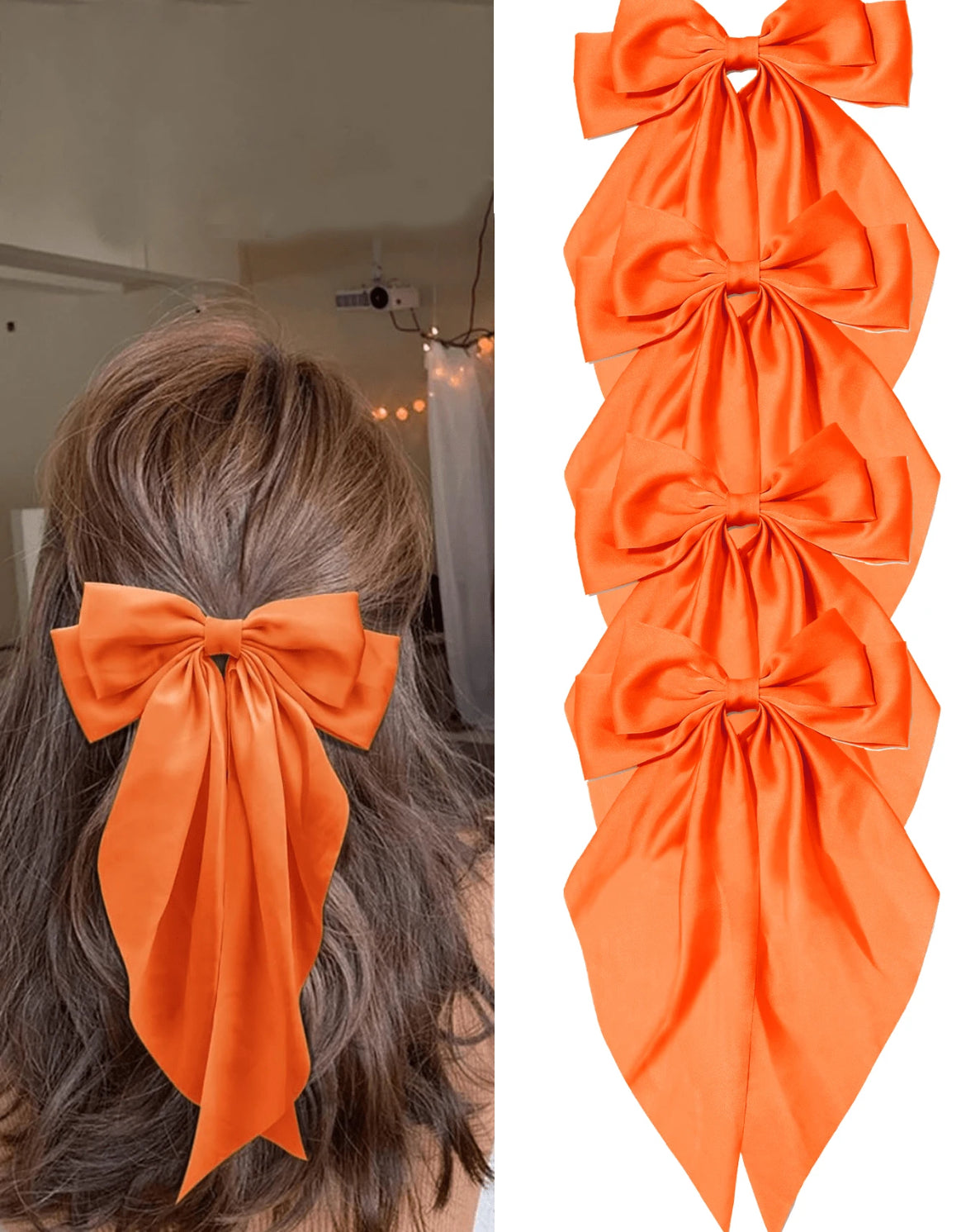 4pc one color bow hair clips