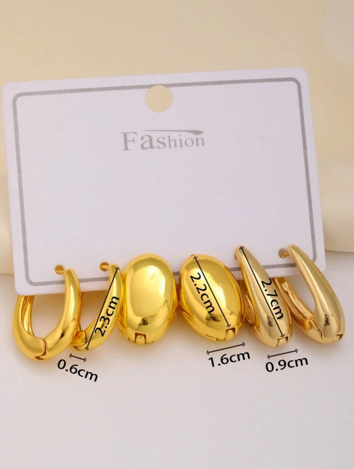 3pairs Fula Gold Earring Set