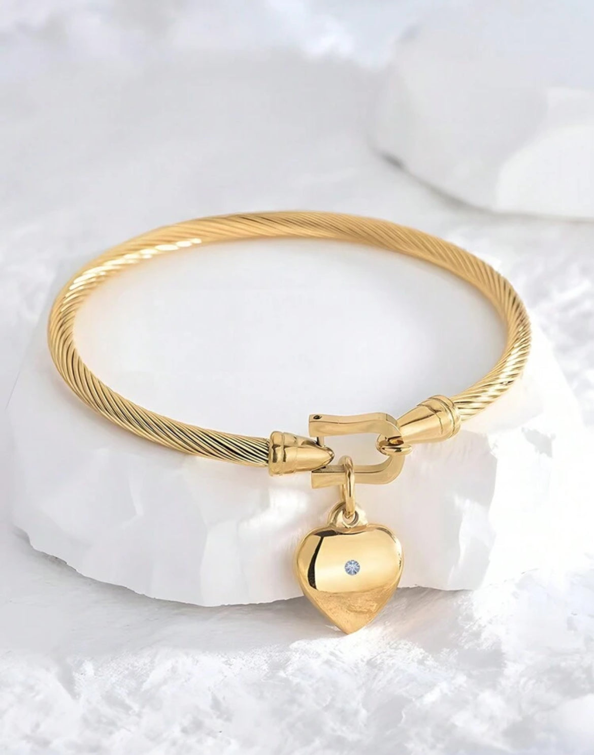 Luxury stainless steel star heart bracelet
