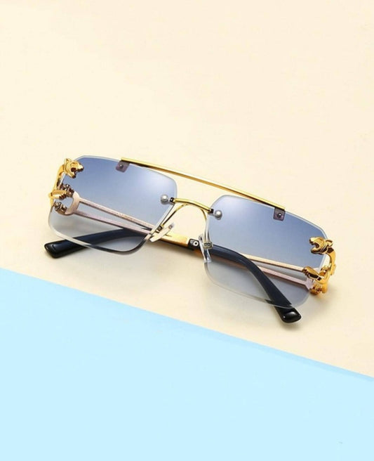 Men’s leopard rimless shades