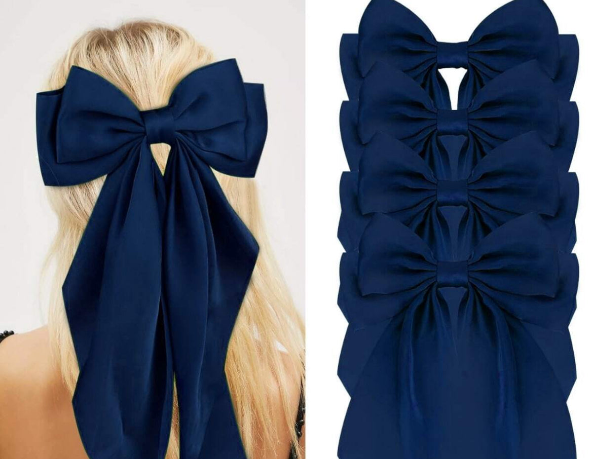 4pc one color bow hair clips