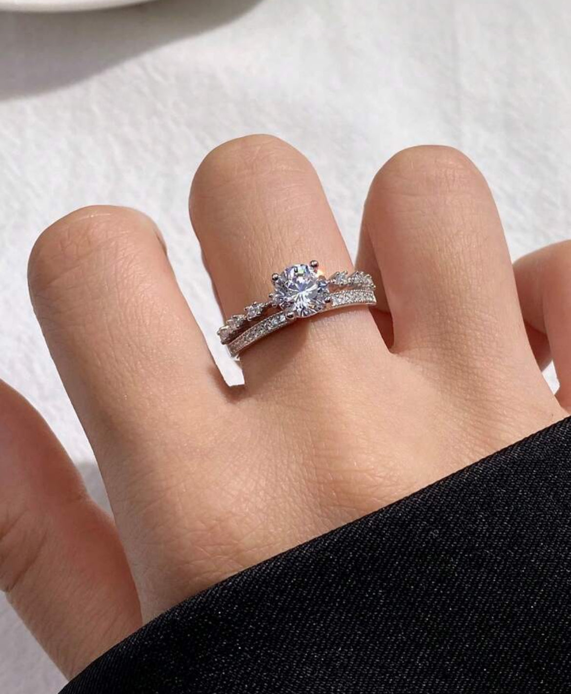 925 Sterling Silver Diamond Ring