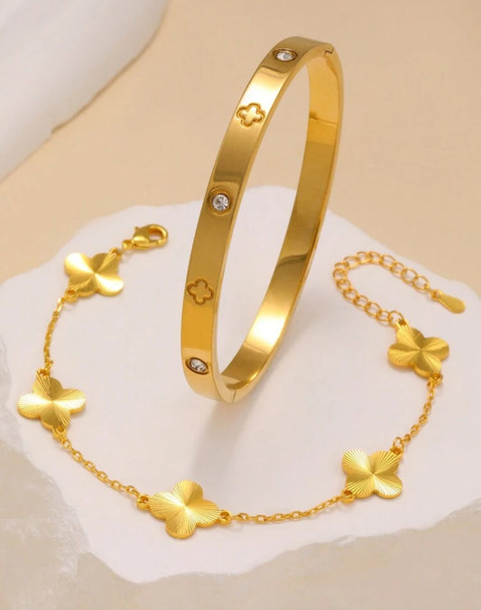 Clio 2pc Stainless Steel bracelet Set