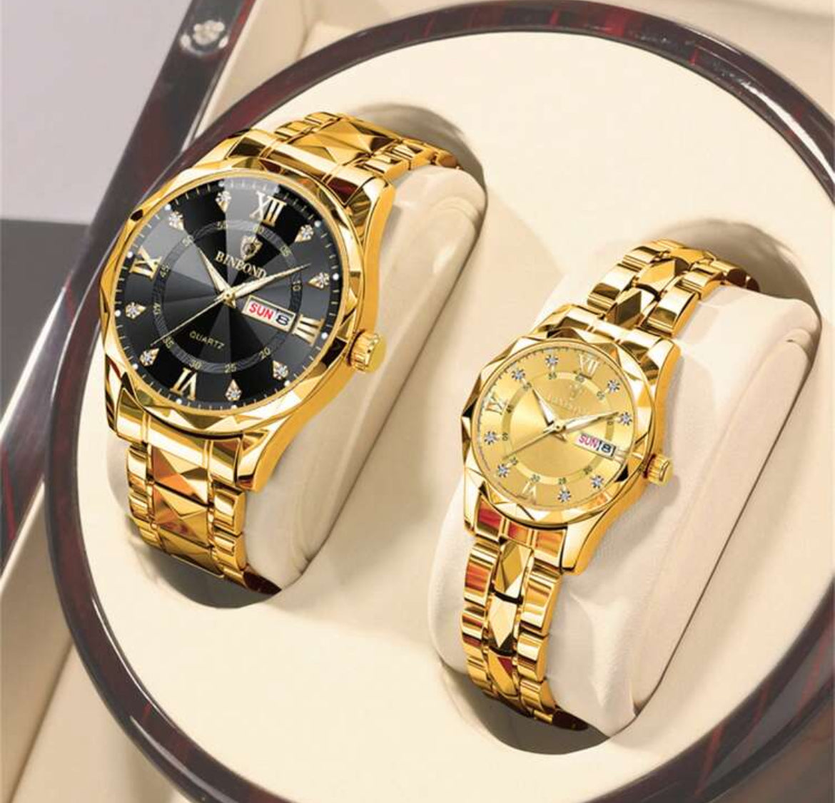 Couples Stainless Steel Watch Set