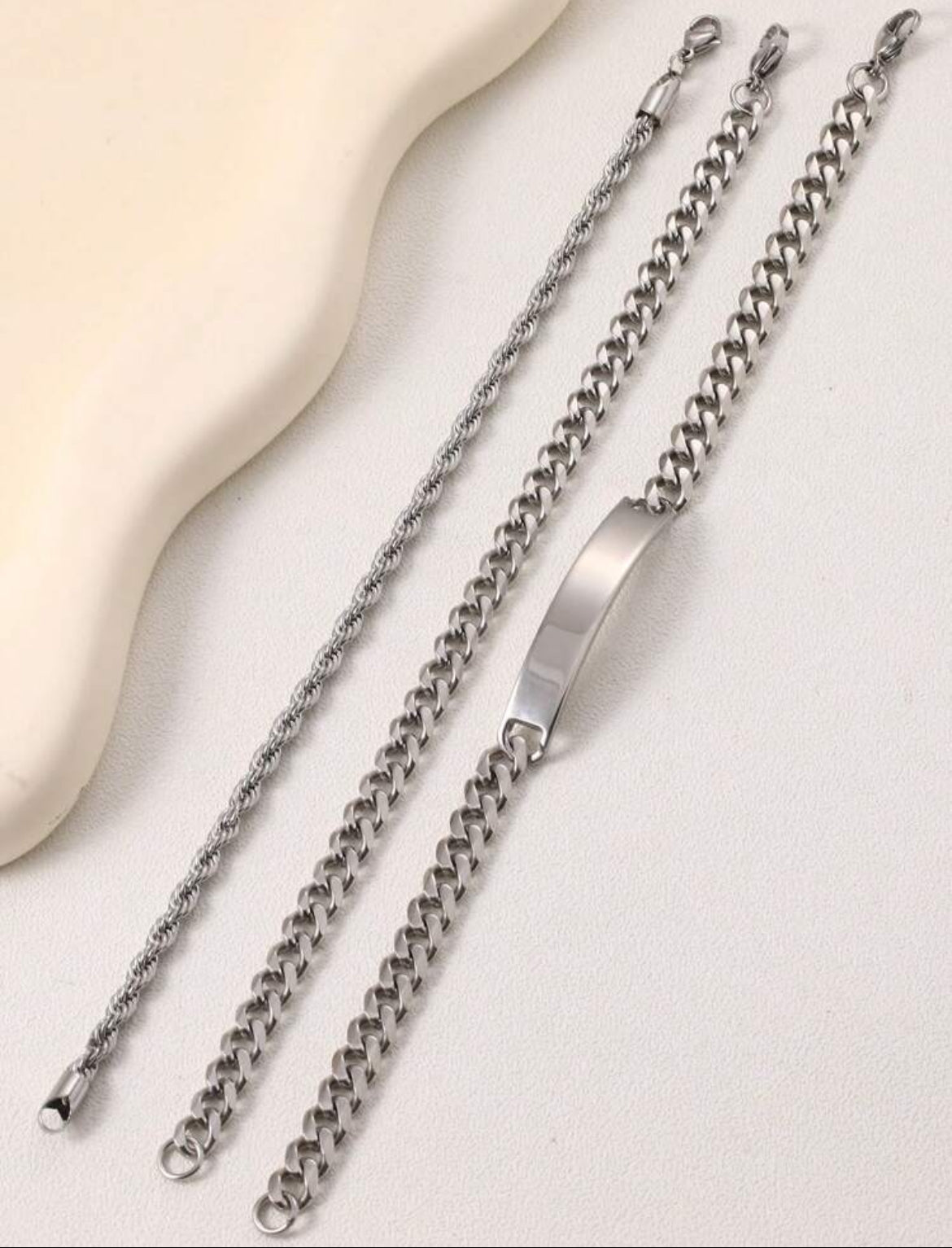 3pc Marco Stainless Steel bracelet set for men