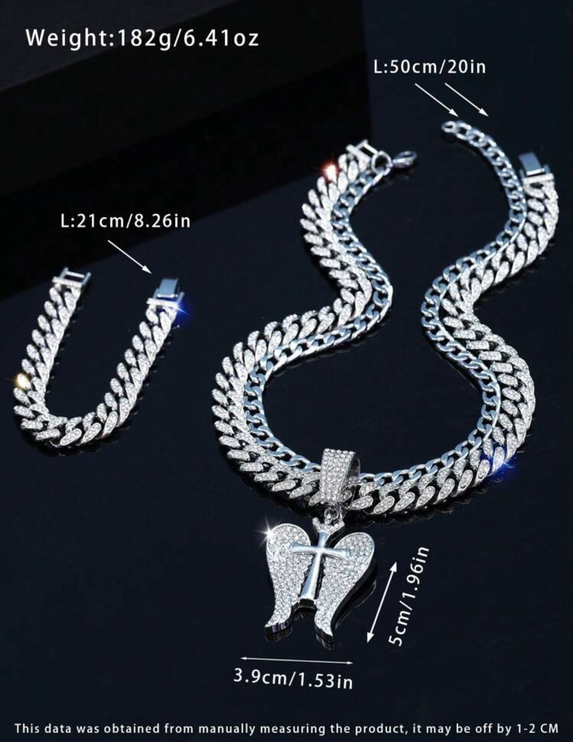 3pc Crown & Wings Icy Jewelry set