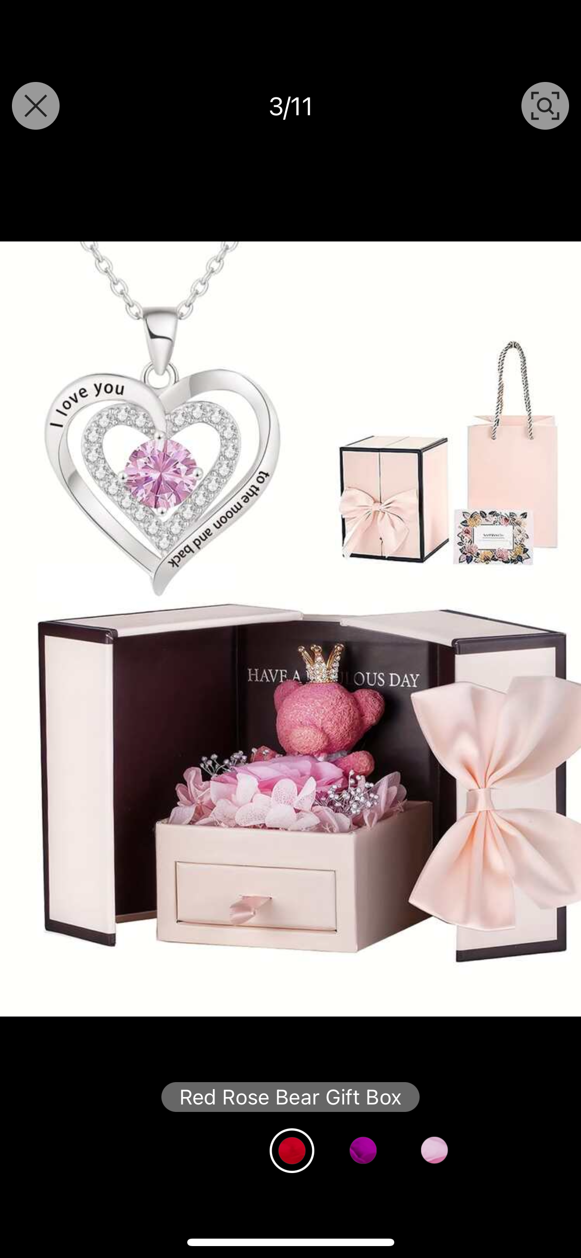 I love you to the moon and back- necklace & teddy bear set