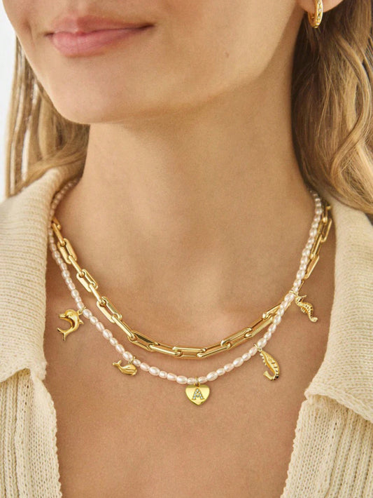 Ivory Embrace Pearls Initial necklace