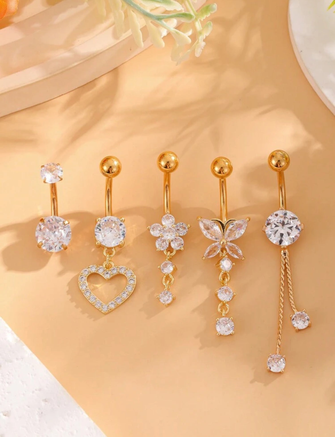 5pc Bree Belly Ring set