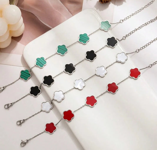 Silver clover bracelets