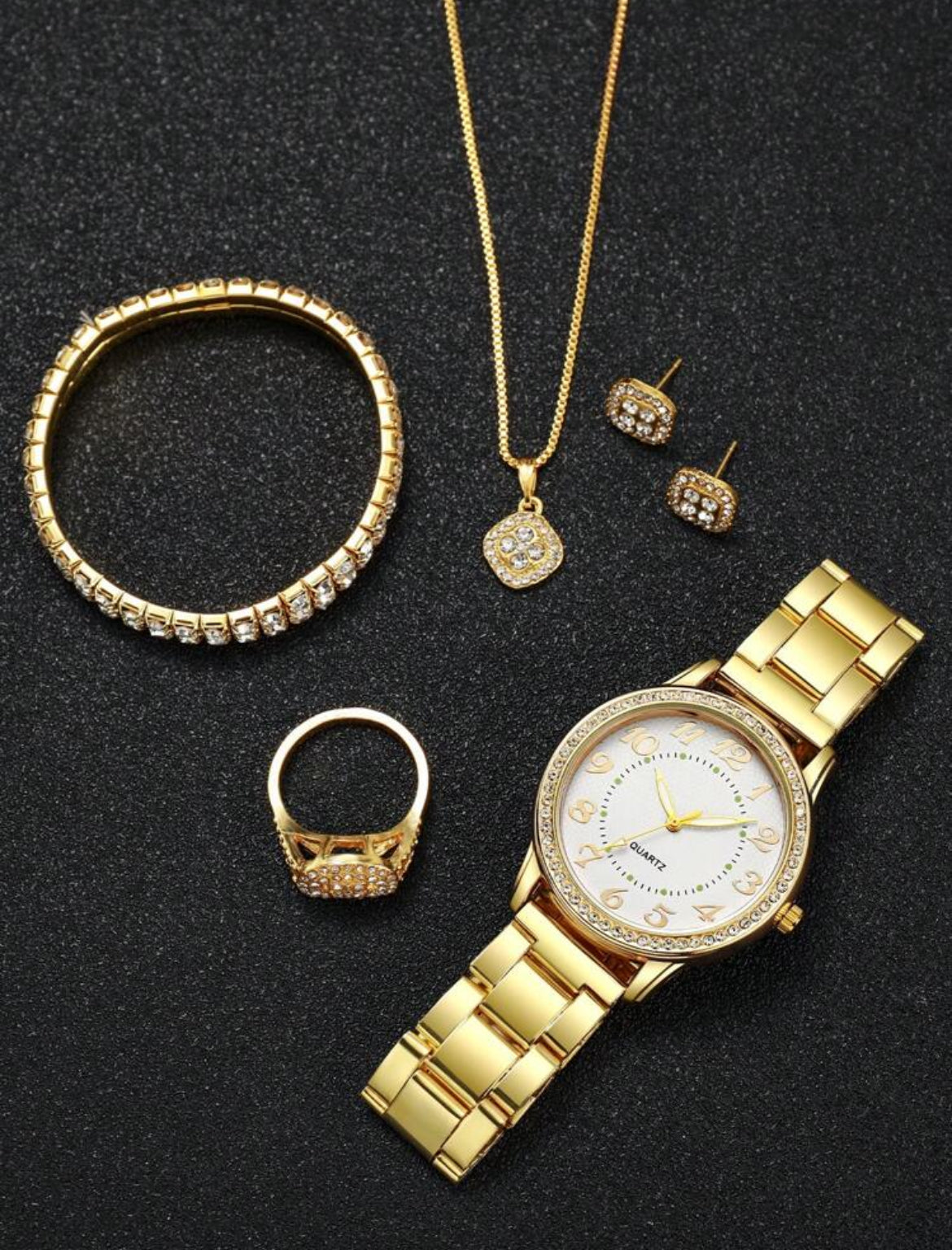 Lisa stainless steel elegant watch set (6pc set )