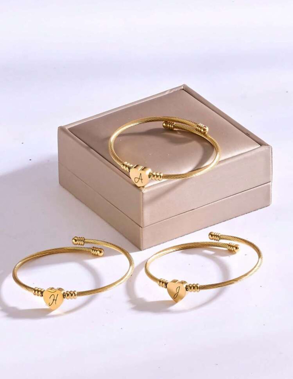 18K gold plated initial bracelet