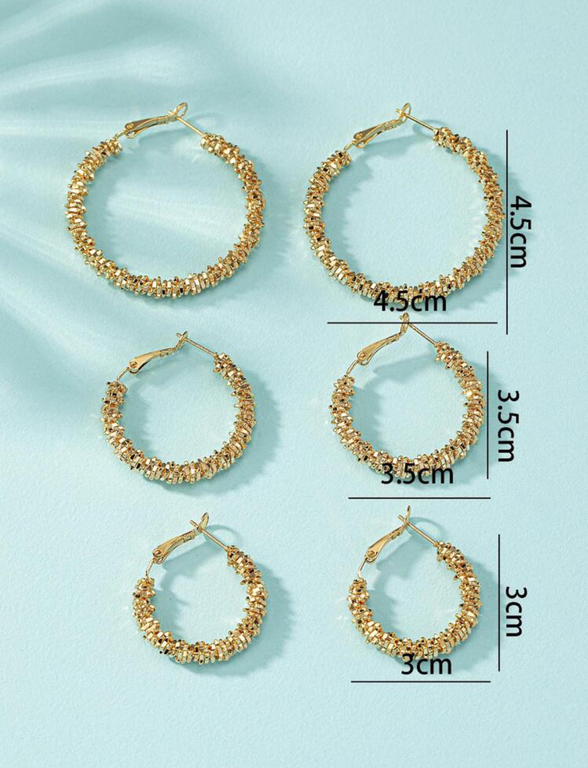 3pairs Rhea Hoop earring set