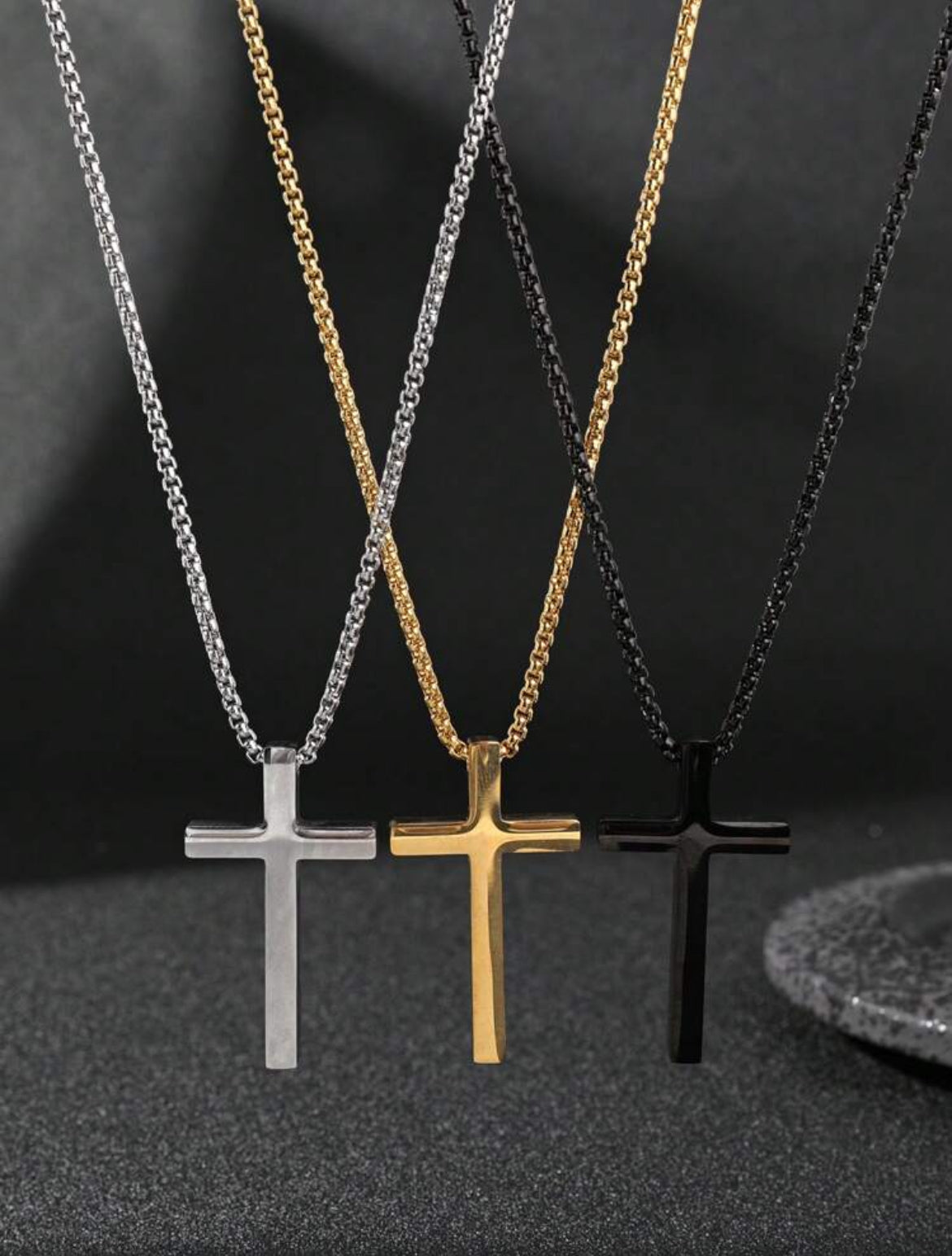 1pc Stainless Steel Cross necklace for men