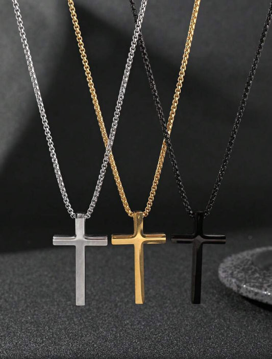 1pc Stainless Steel Cross necklace for men
