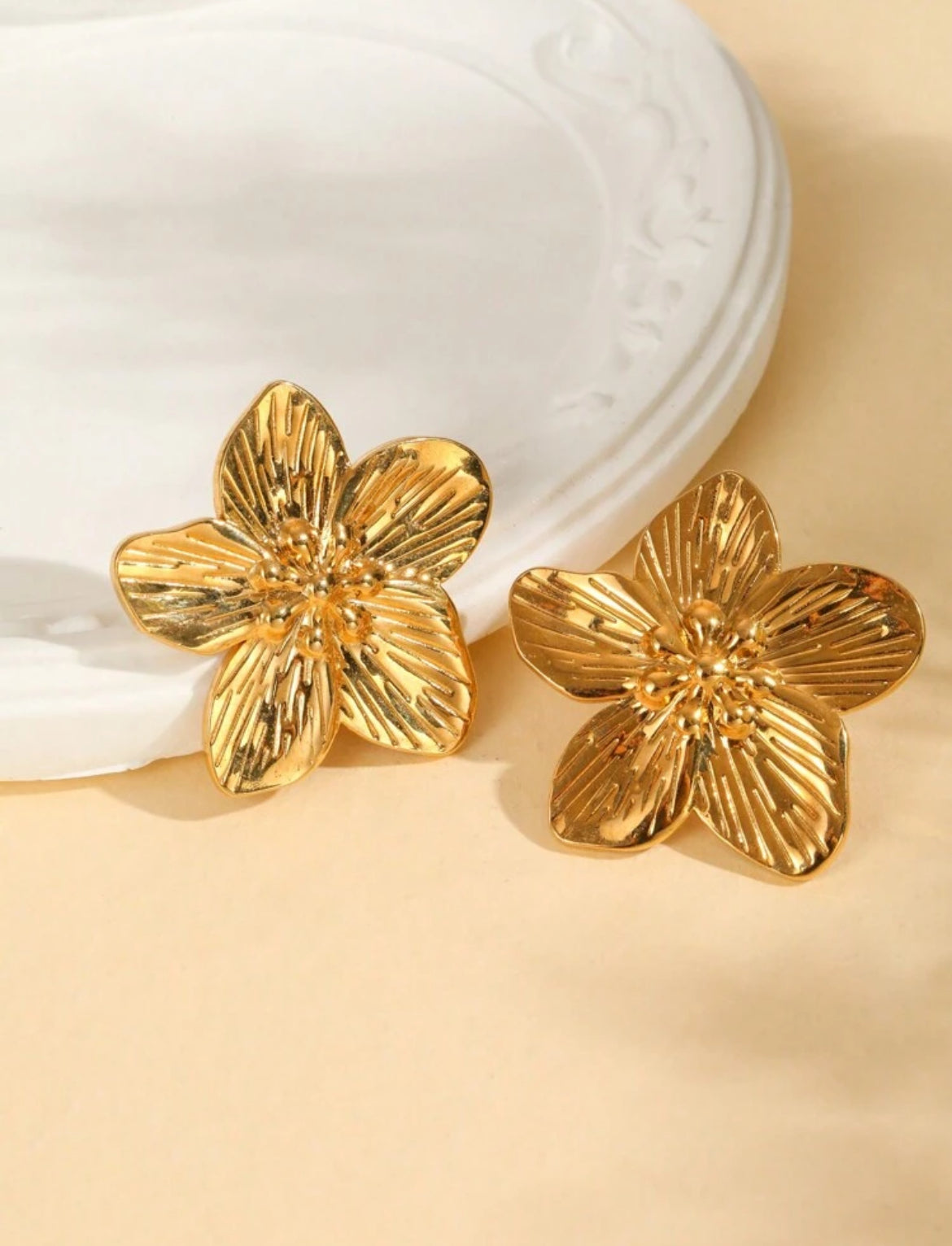 Rosetta 18K gold plated earrings & necklace set