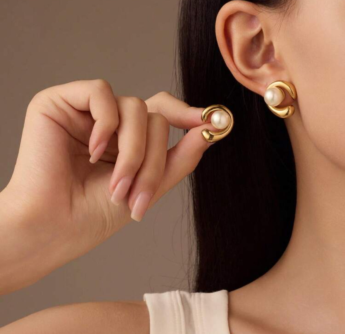 "Crystal Cascade Pearl earrings "