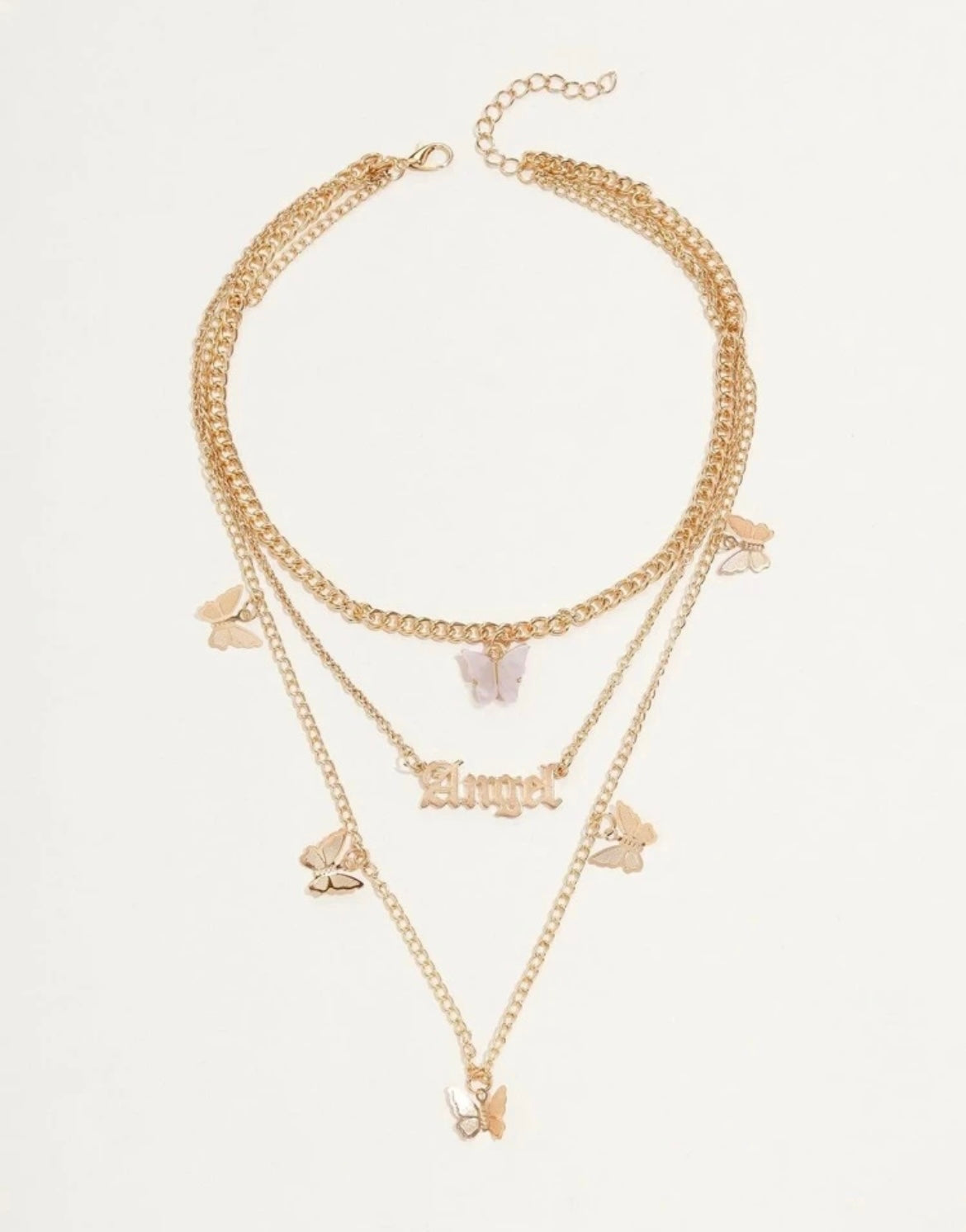 Layered butterfly necklace