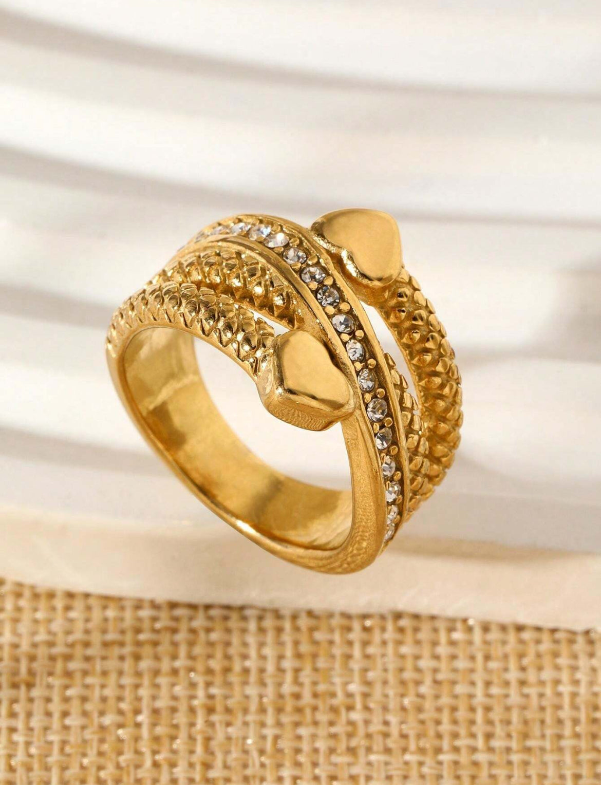 Eden Titanium Steel 18K gold plated rings