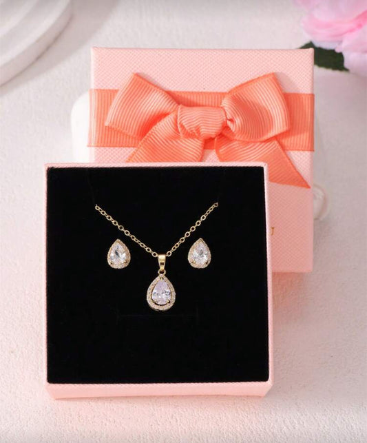 Water drop earring and necklace set