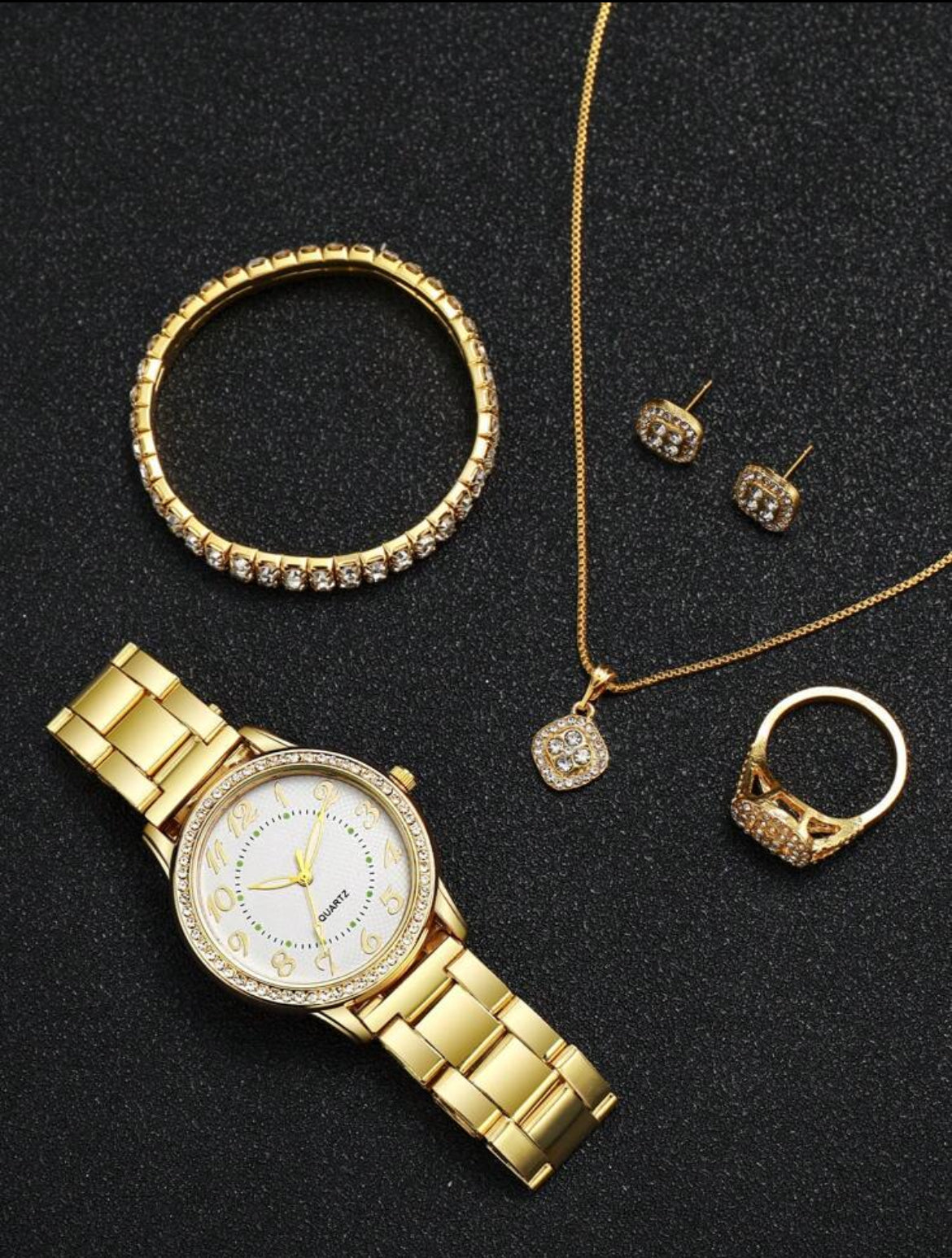 Lisa stainless steel elegant watch set (6pc set )