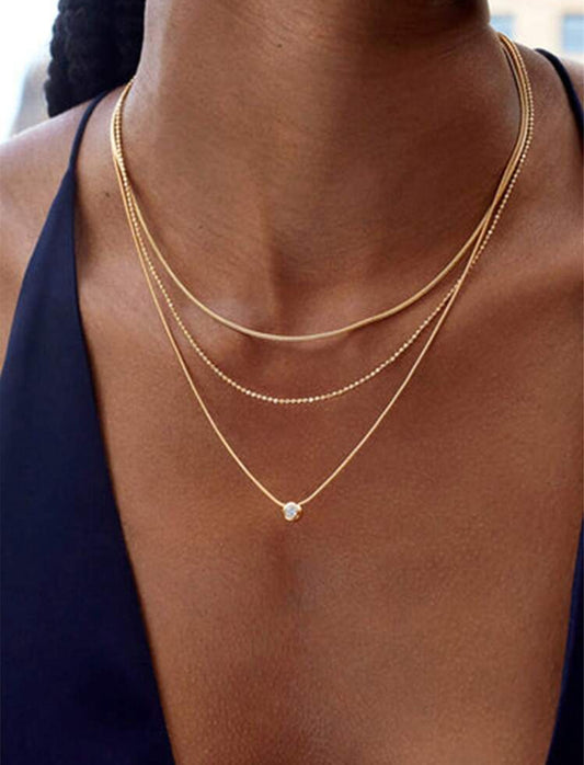 Lisa 18K gold plated layered necklace
