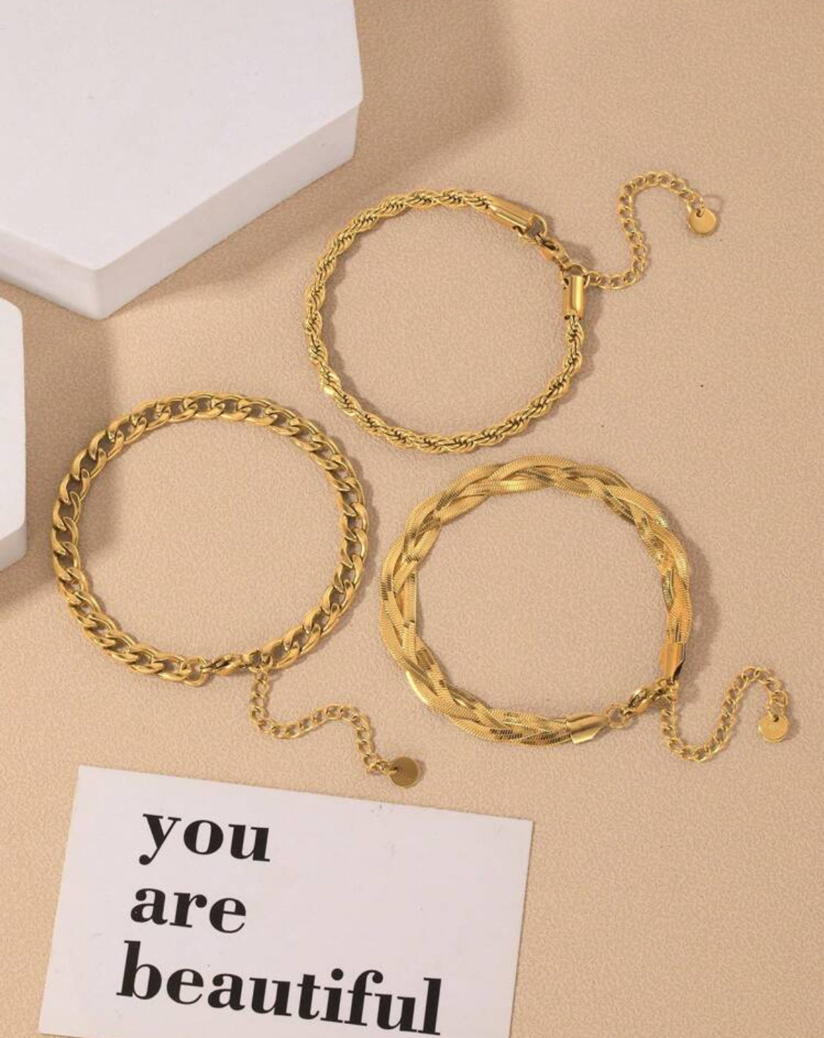 3pc Maggy Stainless Steel Bracelet Set