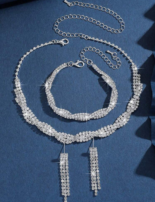 3pc Silver Necklace Set