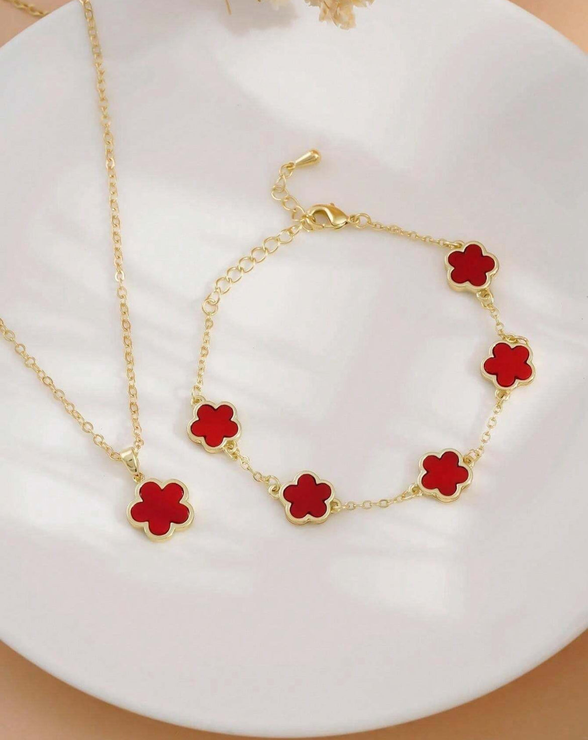 2pc Dream Clover Necklace &Bracelet set