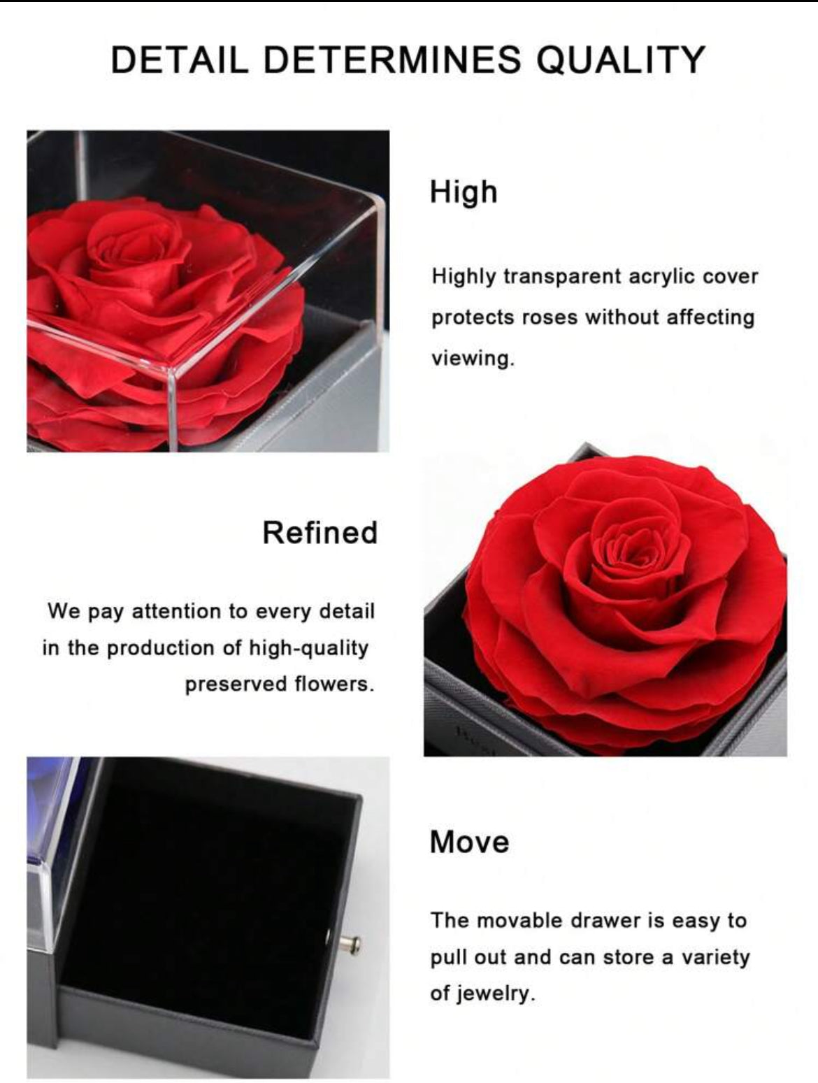 I love you- eternal necklace & rose set