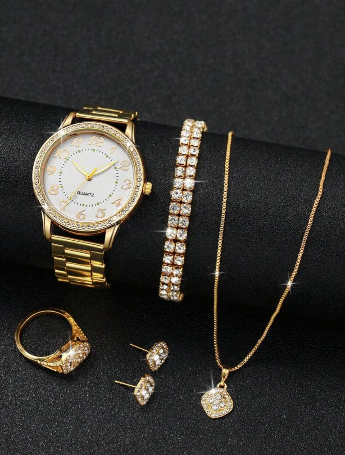 Lisa stainless steel elegant watch set (6pc set )