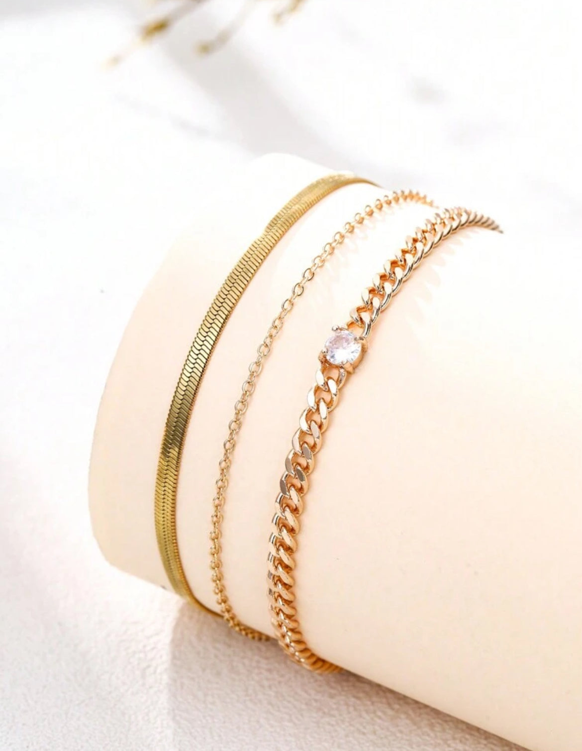 3pc Goldeneye anklet set